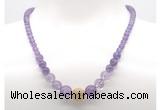 GMN7326 amethyst graduated beaded necklace & bracelet set