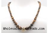 GMN7332 grade AA yellow tiger eye graduated beaded necklace & bracelet set