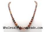 GMN7351 picasso jasper graduated beaded necklace & bracelet set