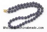 GMN7633 18 - 36 inches 8mm, 10mm matte amethyst beaded necklaces