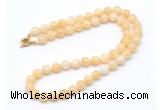GMN7708 18 - 36 inches 8mm, 10mm round honey jade beaded necklaces