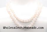 GMN8000 18 - 36 inches 8mm, 10mm white Tibetan agate 54, 108 beads mala necklaces