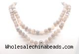 GMN8003 18 - 36 inches 8mm, 10mm grey banded agate 54, 108 beads mala necklaces