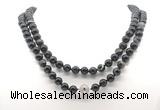 GMN8010 18 - 36 inches 8mm, 10mm black banded agate 54, 108 beads mala necklaces