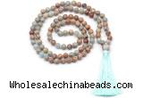 GMN8413 8mm, 10mm serpentine jasper 27, 54, 108 beads mala necklace with tassel