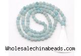 GMN8426 8mm, 10mm matte amazonite 27, 54, 108 beads mala necklace with tassel