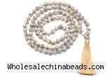 GMN8520 8mm, 10mm feldspar 27, 54, 108 beads mala necklace with tassel