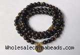 GNBS17 8mm black sandalwood 108 mala beads wrap bracelet necklace