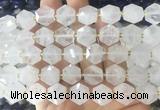 HABS16 15 inches 12mm faceted hexagon Angola crystal quartz beads wholesale