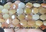 HABS22 15 inches 12mm faceted hexagon red aventurine beads wholesale