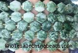 HABS25 15 inches 12mm faceted hexagon Qinghai jade beads wholesale