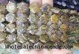 HABS27 15 inches 12mm faceted hexagon elephant skin jasper beads wholesale