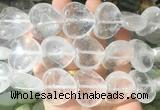 HGBS101 15 inches 28mm heart white crystal beads gemstone wholesale