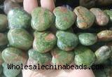 HGBS105 15 inches 28mm heart unakite gemstone beads wholesale