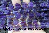 HGBS116 15 inches 12mm faceted heart amethyst beads wholesale