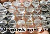 HGBS135 15 inches 15mm heart White crystal beads wholesale