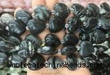 HGBS44 15 inches 20mm heart black net jasper gemstone beads wholesale