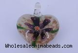 LP10 16*32*38mm heart inner flower lampwork glass pendants