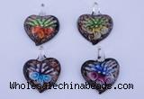 LP31 12*35*44mm heart inner flower lampwork glass pendants