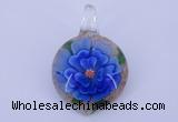 LP35 14*30*45mm heart inner flower lampwork glass pendants
