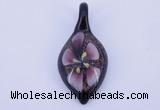 LP80 11*26*54mm leaf inner flower lampwork glass pendants