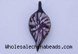 LP88 11*26*60mm leaf inner flower lampwork glass pendants