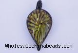 LP90 13*25*53mm leaf inner flower lampwork glass pendants