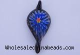 LP92 11*27*62mm leaf inner flower lampwork glass pendants