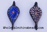 LP93 11*28*63mm leaf inner flower lampwork glass pendants