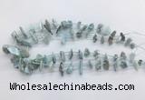 LRBS01 Top drilled 10*14mm - 15*25mm freeform larimar gemstone beads