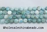LRBS06 15 inches 12mm flat round larimar gemstone beads wholesale