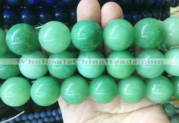 LSBS179 15 inches 20mm round dyed green aventurine gemstone beads wholesale