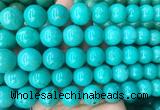 LSBS181 15 inches 16mm round green howlite turquoise beads wholesale