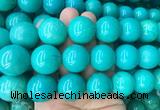 LSBS183 15 inches 20mm round green howlite turquoise beads wholesale