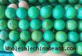 LSBS186 15 inches 18mm round yellow green howlite turquoise beads wholesale