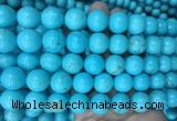 LSBS188 15 inches 16mm round blue howlite turquoise beads wholesale