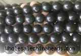 LSBS194 15 inches 16mm round black jasper gemstone beads wholesale
