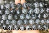 LSBS205 15 inches 16mm round snowflake obsidian gemstone beads wholesale