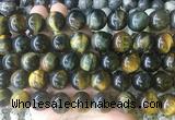 LSBS207 15 inches 16mm round yellow blue tiger eye gemstone beads wholesale