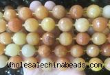 LSBS214 15 inches 16mm faceted round red aventurine beads wholesale