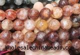 LSBS222 15 inches 18mm round Red gum flower crystal beads wholesale