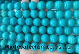LSBS266 15 inches 14mm round blue howlite turquoise gemstone beads wholesale