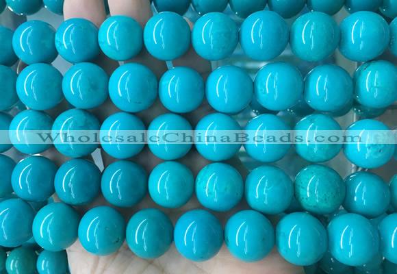 LSBS267 15 inches 16mm round blue howlite turquoise gemstone beads wholesale