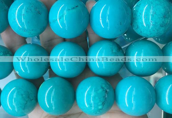 LSBS272 15 inches 30mm round blue howlite turquoise gemstone beads wholesale