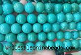 LSBS274 15 inches 16mm round green howlite turquoise gemstone beads wholesale