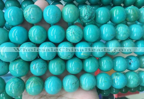 LSBS274 15 inches 16mm round green howlite turquoise gemstone beads wholesale
