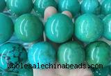 LSBS280 15 inches 34mm round green howlite turquoise gemstone beads wholesale
