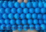 LSBS282 15 inches 16mm round dark blue howlite turquoise gemstone beads wholesale