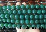 LSBS296 15 inches 14mm round green agate gemstone beads wholesale