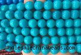 LSBS297 15 inches 14mm round blue agate gemstone beads wholesale